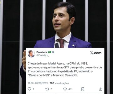 Duarte Jr comemora aprovação de requerimento que pede a prisão de 21 suspeitos em esquema do INSS