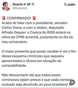 Duarte ganha presente de aniversário