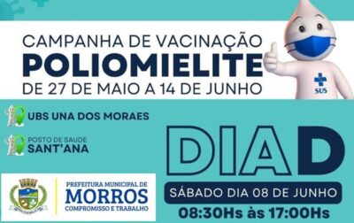 Prefeitura de Morros, Convida os pais e responsáveis a trazerem seus filhos para a campanha de vacinação contra a poliomielite
