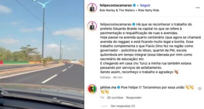 Felipe Camarão joga confetes em Braide