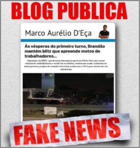Desespero! Fake news contra Brandão, líder disparado nas pesquisas, são disseminados na internet