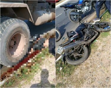 Motociclista morre atropelado por caçamba na rotatória da UEMA, em São Luís