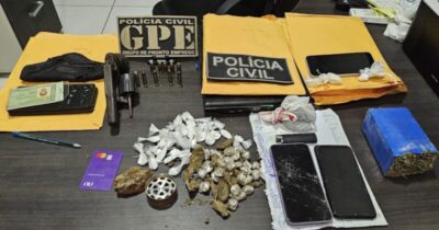 POLÍCIA CIVIL APREENDE DROGAS, ARMAS DE FOGO E PRENDE DUAS PESSOAS EM PINHEIRO-MA