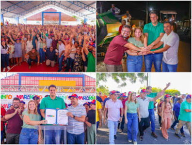 Iracema Vale participa de assinatura de ordens de serviço em São Benedito do Rio Preto, Belágua e Urbano Santos