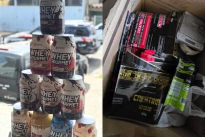Toneladas de whey e creatina adulterados vendidos pela Shopee são apreendidas em SP