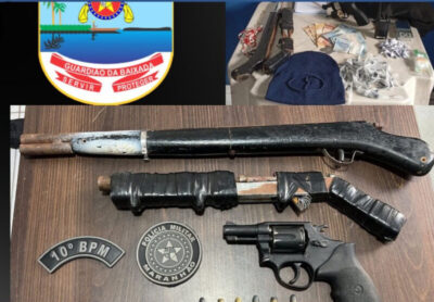 POLÍCIA MILITAR PRENDE SUSPEITOS DE TRÁFICO E APREENDE ARMAS EM SANTA HELENA