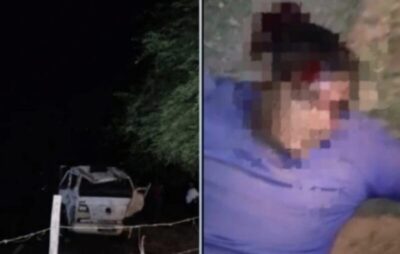 Caminhão carregado com cilindros de oxigênio sai da pista na zona rural de Esperantinópolis