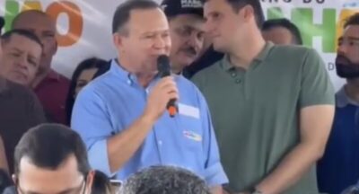 Durante discurso em Bom Lugar, governador lembra com bom humor da disputa entre Marcos Miranda e Pitbull