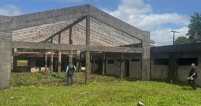 TCE fiscaliza obra de creche inacabada em Luís Domingues