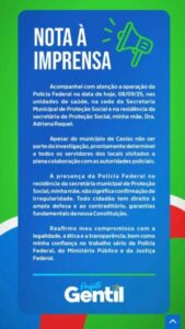 Prefeito de Caxias, Gentil Neto, se pronuncia sobre operação da PF