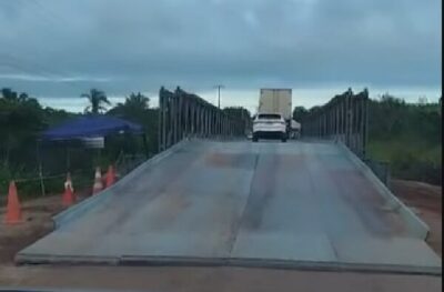 Exército instala ponte metálica e libera parcialmente trecho da BR-222
