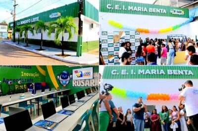 Prefeito Calvet Filho entrega duas escolas e sala de robótica, em Rosário