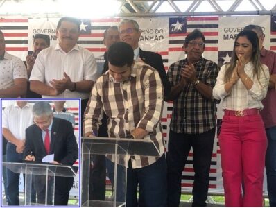 Calvet Filho e Paulo Velten assinam Ordens de Serviços em Rosário