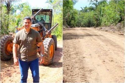 Calvet Filho abre estradas e trabalha na manutenção de vias, em Rosário