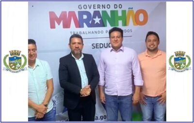 Prefeito Paraíba, acompanhado do secretario de educação do município estiveram reunidos com Felipe Camarão