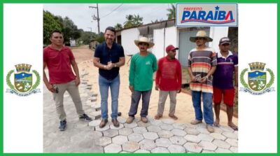 Prefeito de Morros, Paraíba, realiza pavimentação em bloquetes no bairro da Vagem