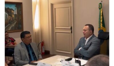 Prefeito Aldo Brown é recebido pelo governador Carlos Brandão no Palácio dos Leões