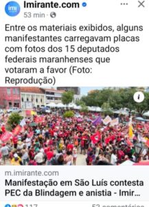 Democracia relativa: Jornal do Sarney mostra ato a favor do Lula…