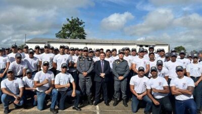 Secretário da Segurança Pública visita alunos soldados da primeira turma de 2024 do curso de nivelamento da Polícia Militar do Maranhão