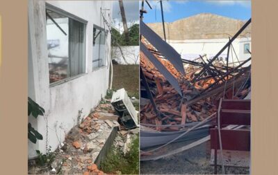 Telhado da Câmara de vereadores de Morros desaba