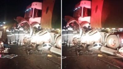 Motorista morre prensado entre carretas após ultrapassagem indevida
