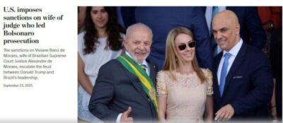 O que diz imprensa internacional sobre sanção dos EUA a mulher de Moraes: ‘escalada de tensões diplomáticas’