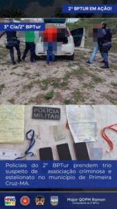 Polícia Militar prende trio suspeito de estelionato em Primeira Cruz