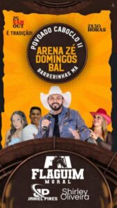 Flaguim Moral é a grande atração do Povoado Caboclo em Barreirinhas na Arena Zé Domingos Bal em outubro