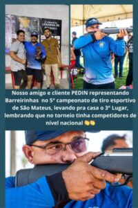 Atleta de Barreirinhas conquista 3º lugar em campeonato nacional de tiro esportivo em São Mateus
