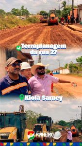 Prefeito André da RalpNet acompanha início de terraplanagem, da rua 27 no Bairro Kiola Sarney
