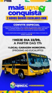 Prefeitura de Mirinzal entrega dois novos ônibus escolares para reforçar a educação do município