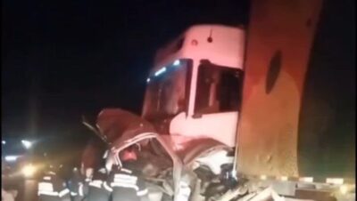 Acidente entre caminhão e duas carretas deixa uma pessoa morta em Santa Luzia