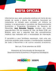Zé Reinaldo Tavares recebe alta de hospital