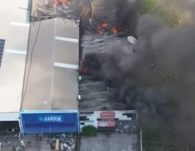Incêndio de grandes proporções atinge loja e cinema no Centro de Santa Inês
