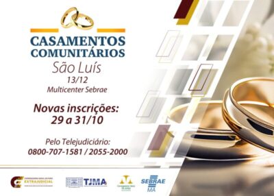COGEX abre novas vagas para o casamento comunitário de São Luís 2025