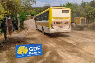 O GDF garante acesso seguro à Escola Classe Catingueiro com nivelamento de estrada rural na Fercal