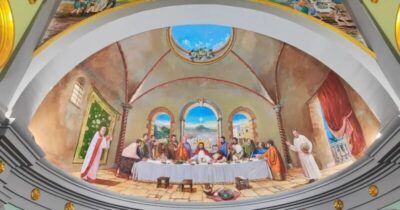 Carutapera: Nova pintura da Santa Ceia é apresentada na cúpula da Basílica de São Sebastião