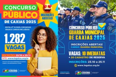Prefeitura de Caxias abre inscrições para Concurso Público com 1.282 vagas; veja detalhes