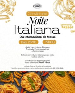 Dia Internacional da Massa com jantar harmonizado e vinhos italianos