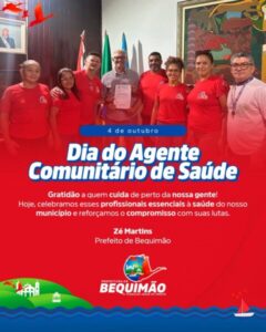 Prefeito Zé Martins destaca o Dia do Agente Comunitário de Saúde e reforça diálogo com a categoria