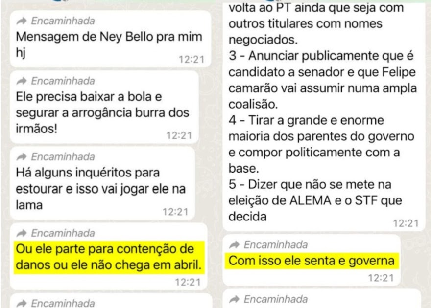 Deputado apresenta áudios e prints de aliados de Flávio Dino pressionando Brandão por acordos eleitorais