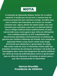 Marcus Brandão reage a contradições de Rubens Jr.: ‘Lamento’