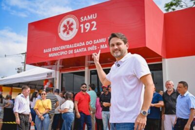 Juscelino entrega base do SAMU, ambulâncias e pavimentação em Santa Inês