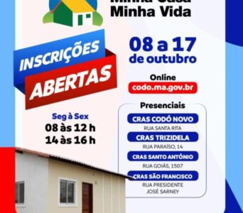 Inscrições abertas para o Programa Minha Casa Minha Vida em Codó