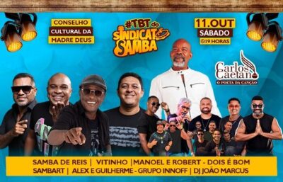 Carlos Caetano é atração confirmada na 2ª edição do #TBT do Sindicato do Samba