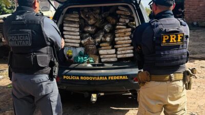 PRF e PMMA apreendem quase 150 quilos de maconha escondidos em caminhão guincho no Maranhão