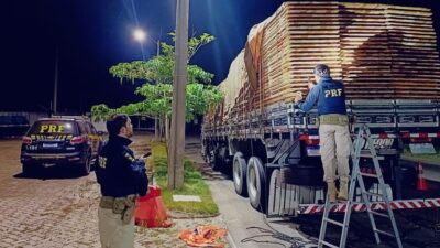 PRF apreende mais de 30 m³ de madeira nativa transportada irregularmente em Bela Vista do MA