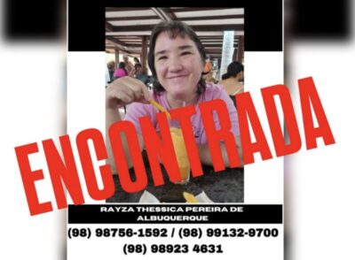 Família encontra jovem que estava desaparecida em São Luís