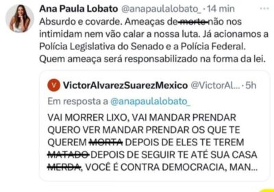 Senadora Ana Paula denuncia ameaças de morte e aciona PF e Polícia Legislativa