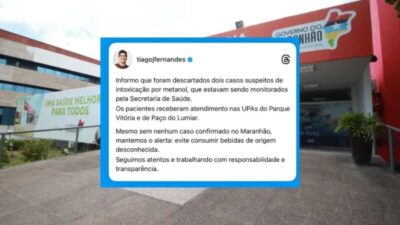 Casos suspeitos de intoxicação por metanol são descartados no Maranhão